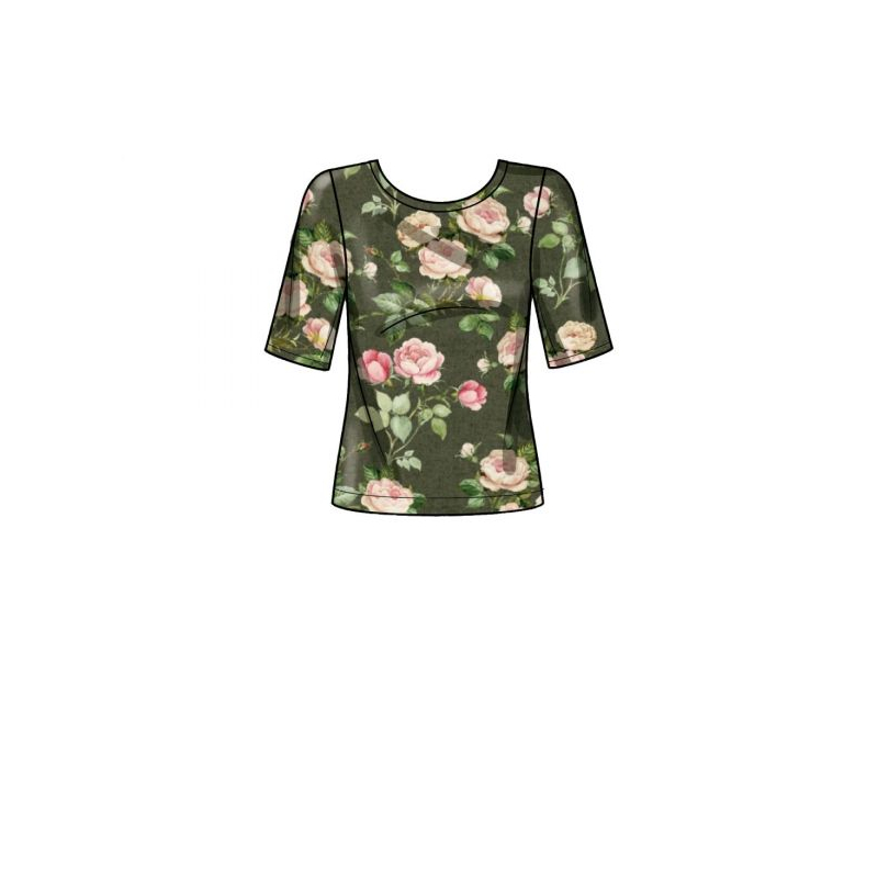 Patron Simplicity 9273.A - Top en maille, encolure arrondie avec variations de manches