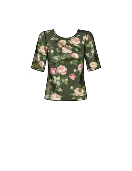Patron Simplicity 9273.A - Top en maille, encolure arrondie avec variations de manches