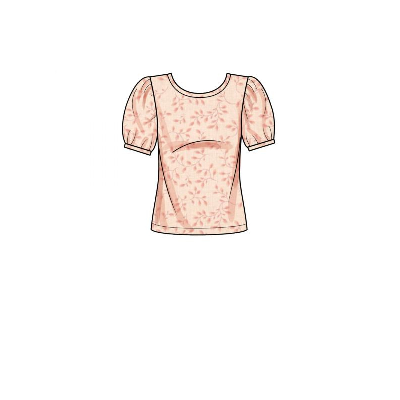 Patron Simplicity 9273.A - Top en maille, encolure arrondie avec variations de manches