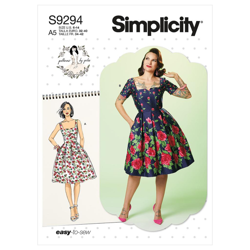 Patron Simplicity 9294.A5 - Robe avec haut ajusté et décolleté carré