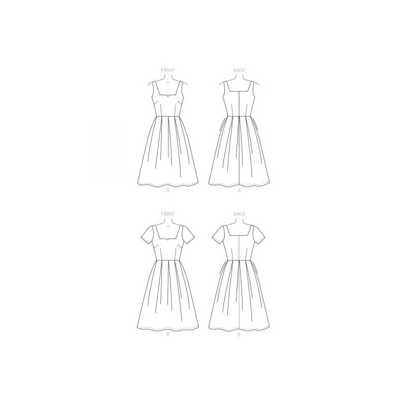 Patron Simplicity 9294.E5 - Robe avec haut ajusté et décolleté carré