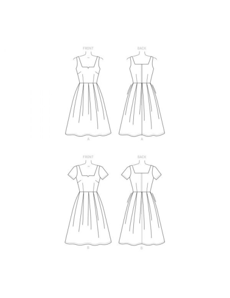 Patron Simplicity 9294.E5 - Robe avec haut ajusté et décolleté carré