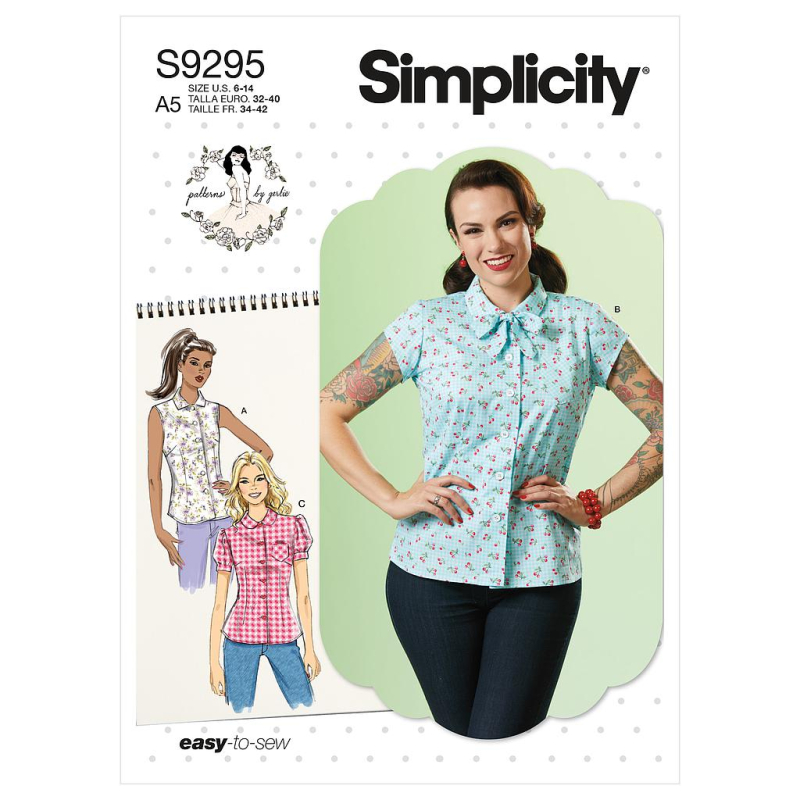 Patron Simplicity 9295.A5 - Chemise ajustée avec variations de cols et manches