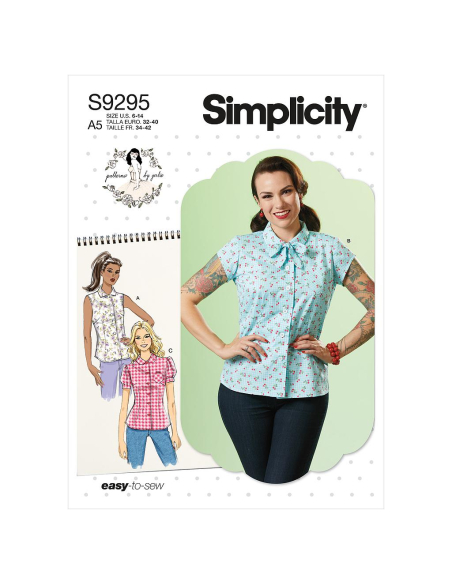 Patron Simplicity 9295.E5 - Chemise ajustée avec variations de cols et manches