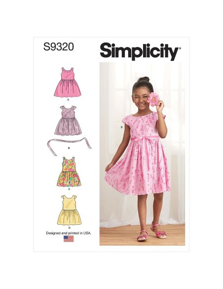 Patron Simplicity 9320.CDD - Robe Enfant froncée sous la taille