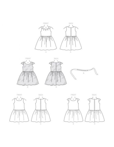Patron Simplicity 9320.CDD - Robe Enfant froncée sous la taille