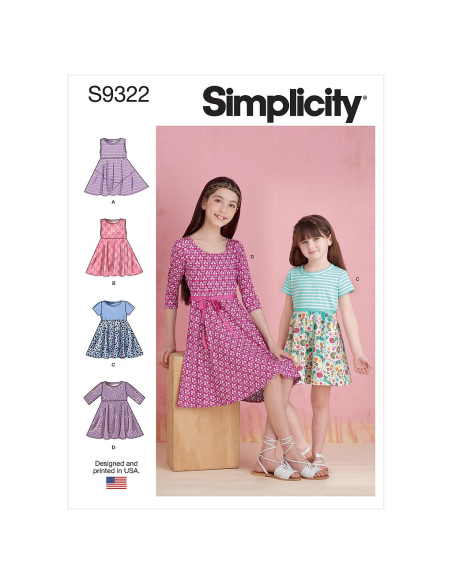 Patron Simplicity 9322.CHJ - Robe Enfant à enfilée