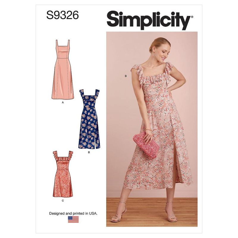 Patron Simplicity 9326.R5 - Robe Femme à bretelles avec haut ajusté