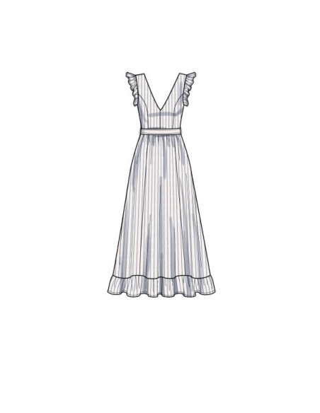 Patron Simplicity 9327.H5 - Robe Femme, décolleté V et bas évasés