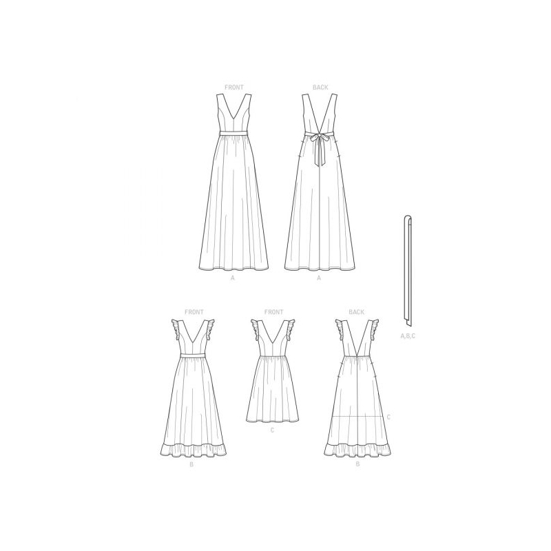 Patron Simplicity 9327.H5 - Robe Femme, décolleté V et bas évasés