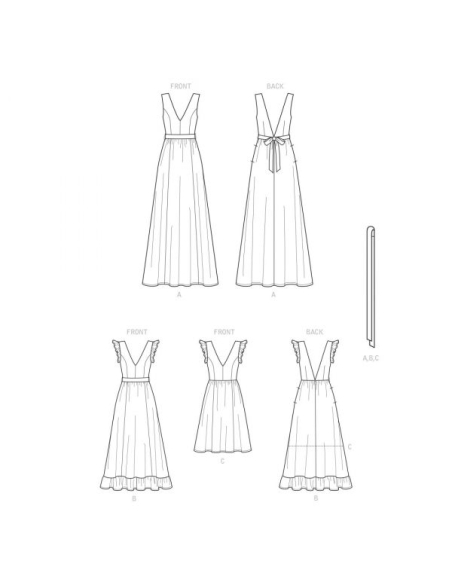 Patron Simplicity 9327.R5 - Robe Femme, décolleté V et bas évasés