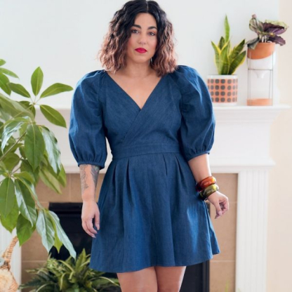 Patron Simplicity 9329.H5 - Robe avec haut croisé et manches raglan bouffantes 2