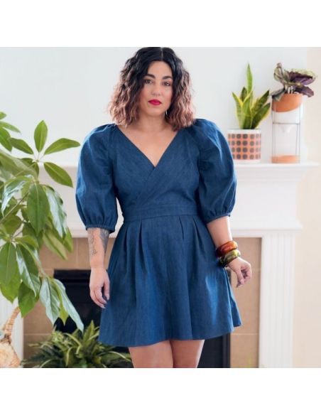 Patron Simplicity 9329.H5 - Robe avec haut croisé et manches raglan bouffantes