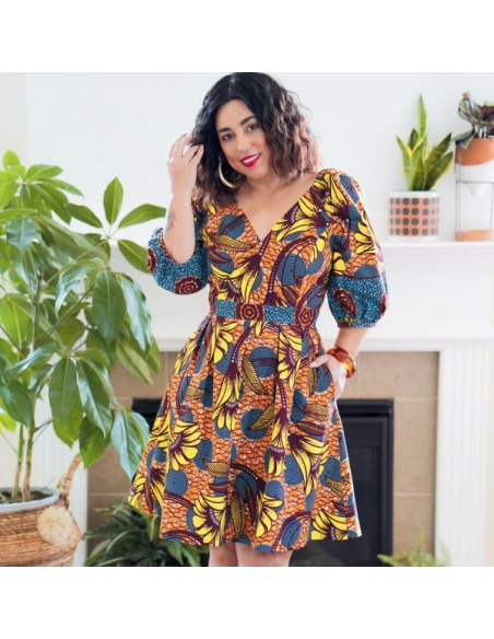 Patron Simplicity 9329.H5 - Robe avec haut croisé et manches raglan bouffantes