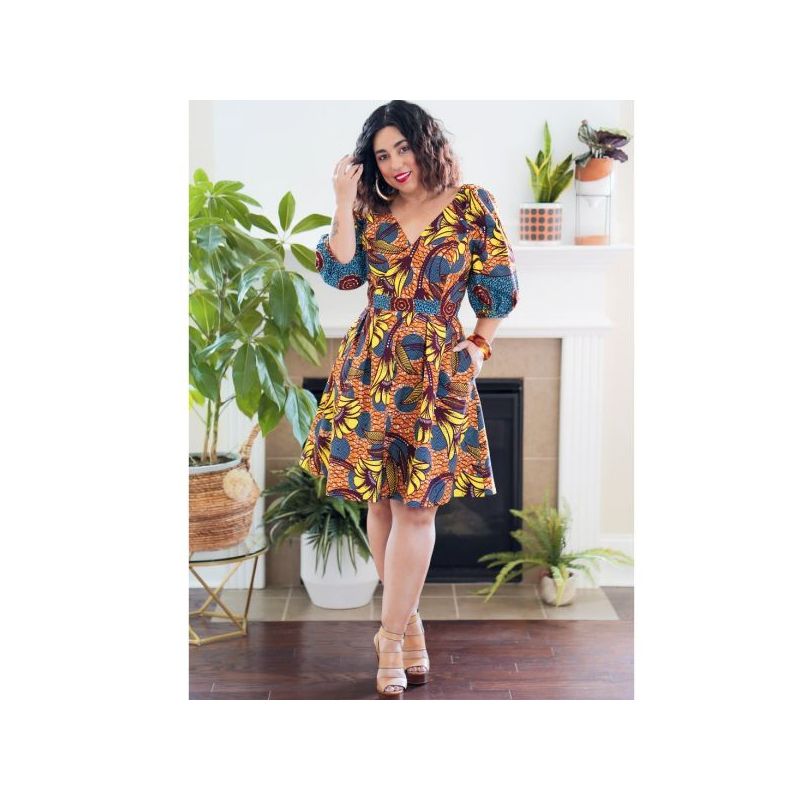 Patron Simplicity 9329.H5 - Robe avec haut croisé et manches raglan bouffantes