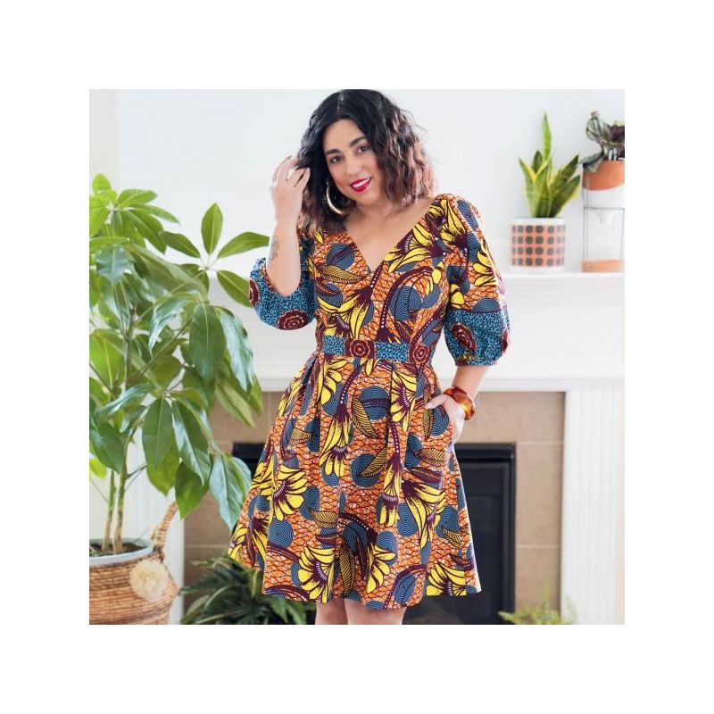 Patron Simplicity 9329.U5 - Robe avec haut croisé et manches raglan bouffantes