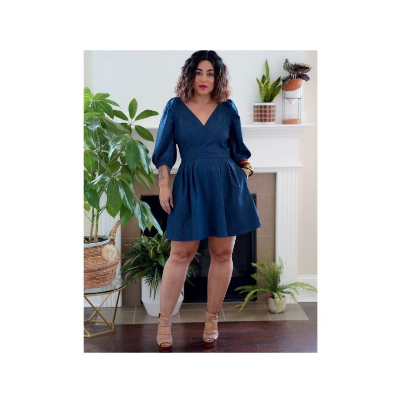 Patron Simplicity 9329.U5 - Robe avec haut croisé et manches raglan bouffantes