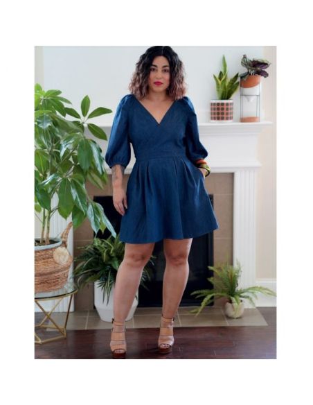 Patron Simplicity 9329.U5 - Robe avec haut croisé et manches raglan bouffantes