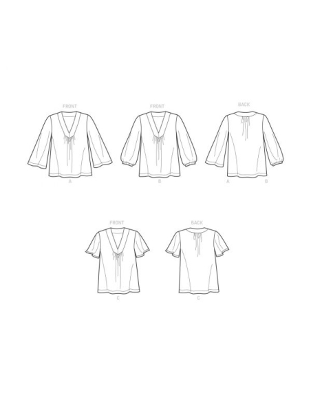 Patron Simplicity 9333.H5 - Top ample avec décolleté V et variations de manches