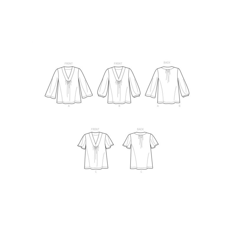 Patron Simplicity 9333.U5 - Top ample avec décolleté V et variations de manches
