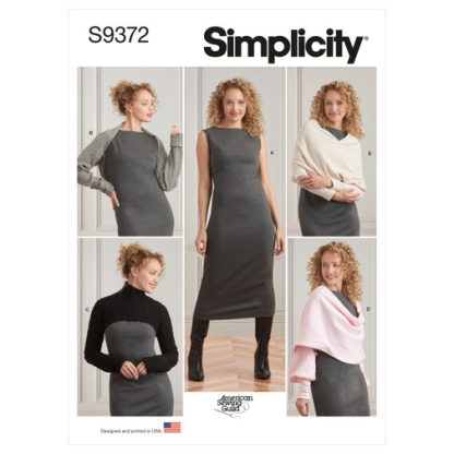 Patron Simplicity 9372.A - Robe et haussements d'épaules pour femme