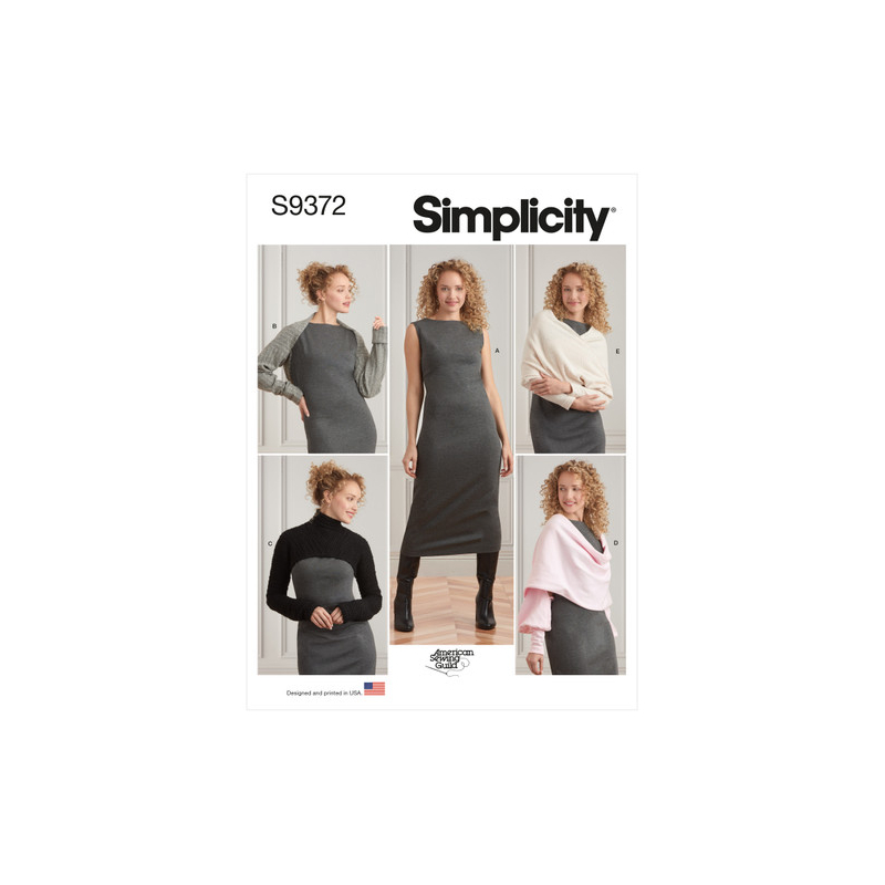 Patron Simplicity 9372.A - Robe et haussements d'épaules pour femme