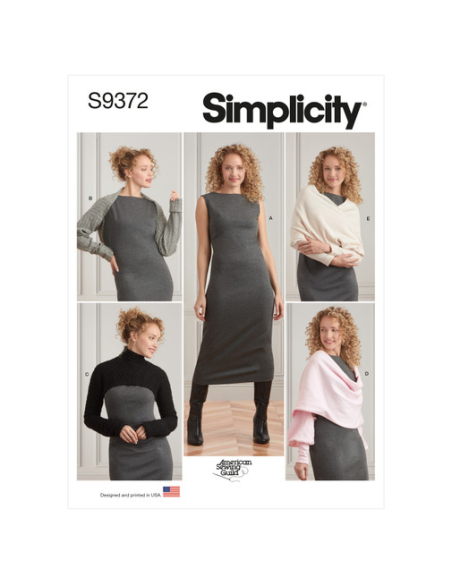 Patron Simplicity 9372.A - Robe et haussements d'épaules pour femme