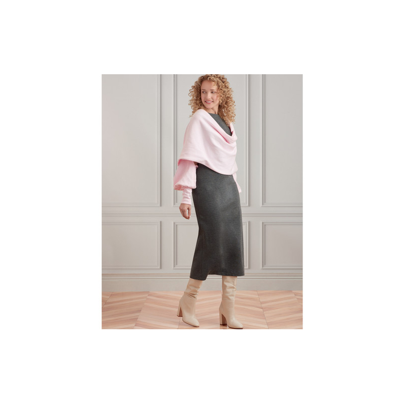 Patron Simplicity 9372.A - Robe et haussements d'épaules pour femme