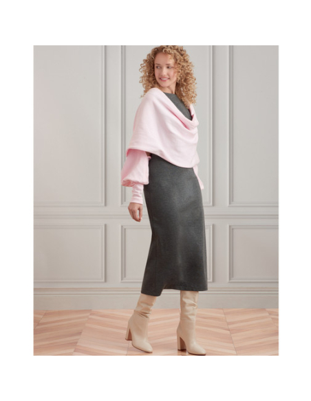 Patron Simplicity 9372.A - Robe et haussements d'épaules pour femme