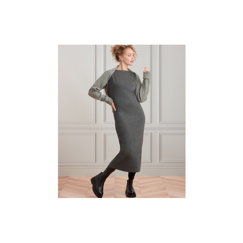 Patron Simplicity 9372.A - Robe et haussements d'épaules pour femme