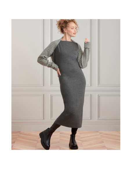 Patron Simplicity 9372.A - Robe et haussements d'épaules pour femme