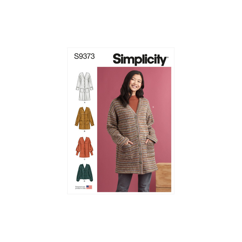 Patron Simplicity 9373.A - Cardigans en tricot pour femme