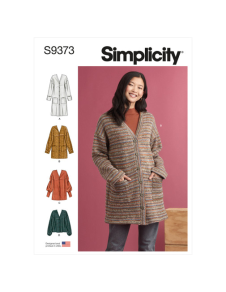 Patron Simplicity 9373.A - Cardigans en tricot pour femme
