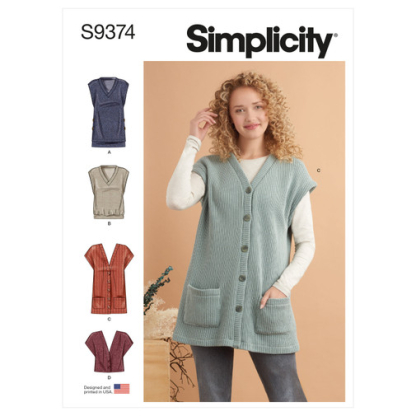 Patron Simplicity 9374.A - Gilets en tricot pour femme