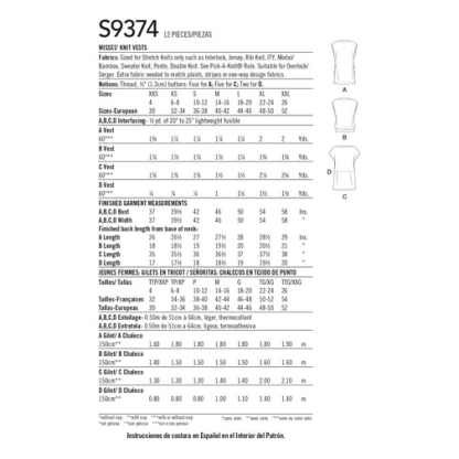 Patron Simplicity 9374.A - Gilets en tricot pour femme 2