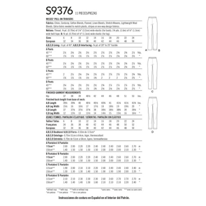 Patron Simplicity 9376.U5 - Pantalon à enfiler pour femme 2