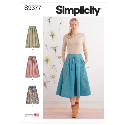 Patron Simplicity 9377.H5 - Jupes évasées pour femme en deux longueurs