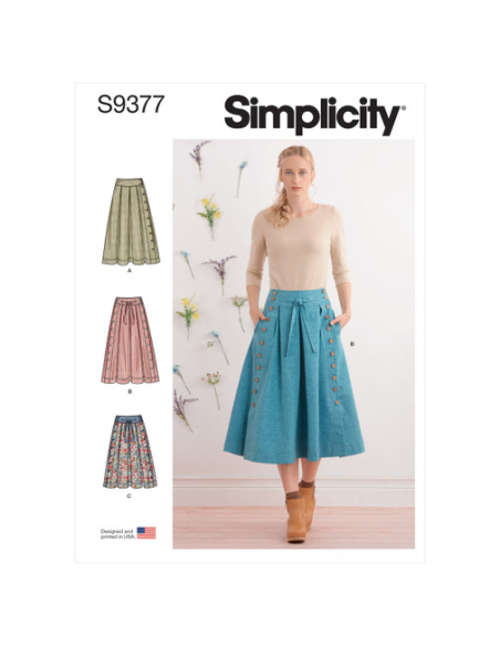 Patron Simplicity 9377.H5 - Jupes évasées pour femme en deux longueurs