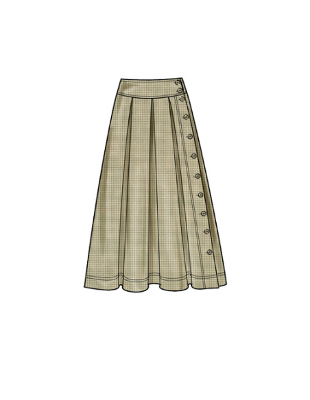 Patron Simplicity 9377.H5 - Jupes évasées pour femme en deux longueurs