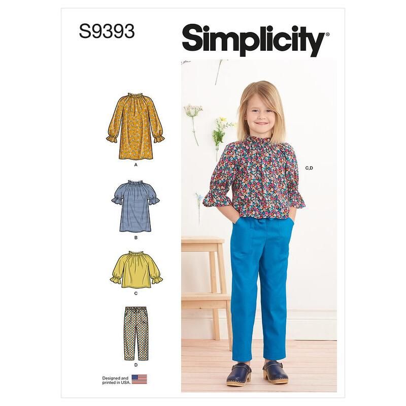 Patron Simplicity 9393.A - Robe, tunique, haut et pantalon pour enfant