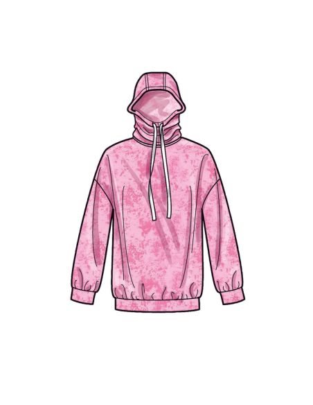 Patron Simplicity 9394.A - Sweats à capuche, pantalons et hauts en tricot surdimensionnés pour garçons et filles