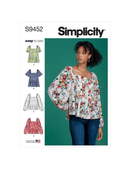 Patron Simplicity 9452.H5 - Hauts pour femme