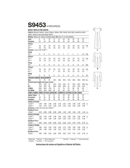 Patron Simplicity 9453.U5 - Robe pour femme