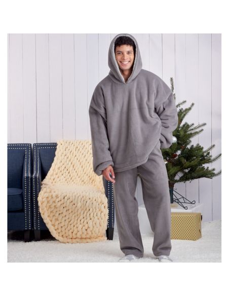 Patron Simplicity 9456.A - Sweats à capuche, pantalons et chaussons surdimensionnés unisexes