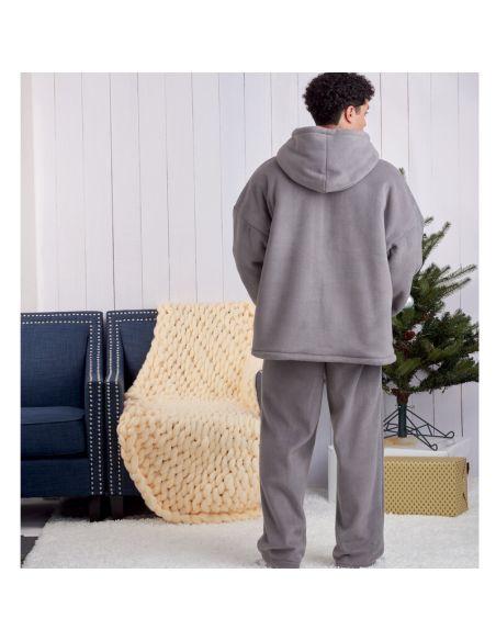 Patron Simplicity 9456.A - Sweats à capuche, pantalons et chaussons surdimensionnés unisexes