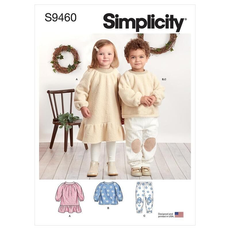 Patron Simplicity 9460.A - Robe, haut et pantalon pour tout-petits et enfants