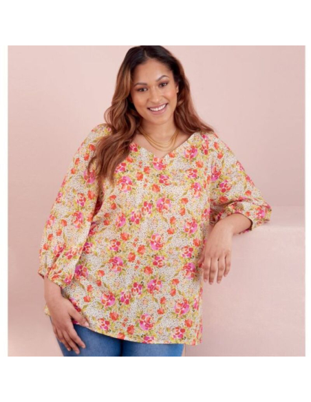 Patron Simplicity 9334.AA - Top ample avec decollete V e variations de manches raglan