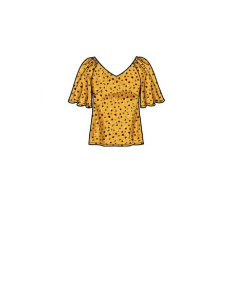 Patron Simplicity 9334.AA - Top ample avec decollete V e variations de manches raglan