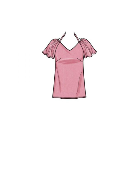 Patron Simplicity 9334.AA - Top ample avec decollete V e variations de manches raglan