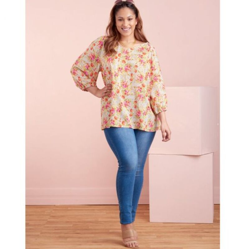 Patron Simplicity 9334.AA - Top ample avec decollete V e variations de manches raglan